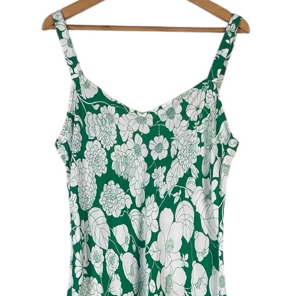 J Crew Gwyneth V-Neck Size 10 NEW Cupro-blend Slip Dress in Kelly Floral Silky - Picture 4 of 14